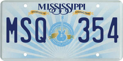 MS license plate MSQ354