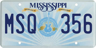 MS license plate MSQ356