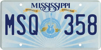 MS license plate MSQ358
