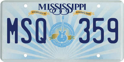 MS license plate MSQ359
