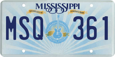 MS license plate MSQ361