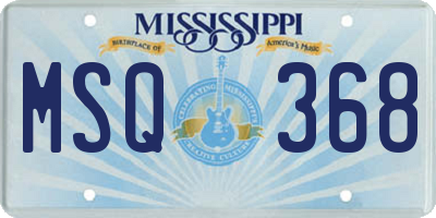 MS license plate MSQ368