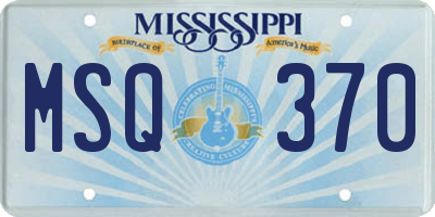 MS license plate MSQ370
