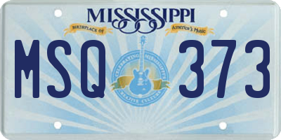 MS license plate MSQ373
