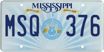 MS license plate MSQ376