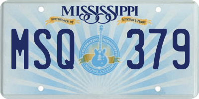 MS license plate MSQ379