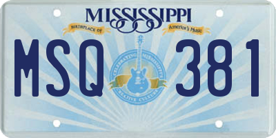MS license plate MSQ381
