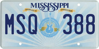 MS license plate MSQ388