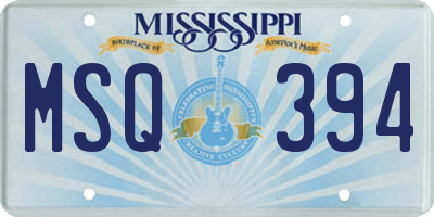 MS license plate MSQ394