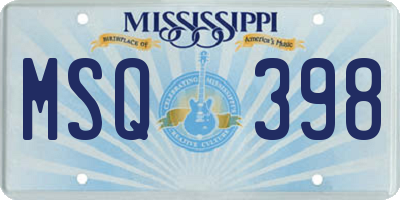MS license plate MSQ398