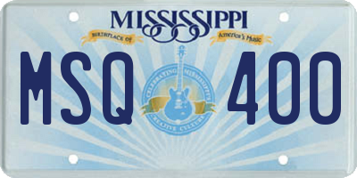 MS license plate MSQ400