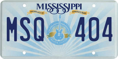 MS license plate MSQ404
