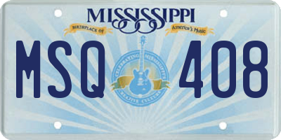 MS license plate MSQ408