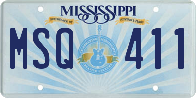 MS license plate MSQ411