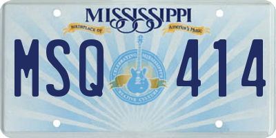 MS license plate MSQ414