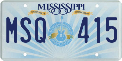 MS license plate MSQ415