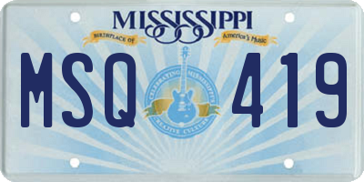 MS license plate MSQ419