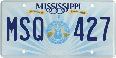 MS license plate MSQ427