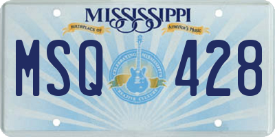 MS license plate MSQ428