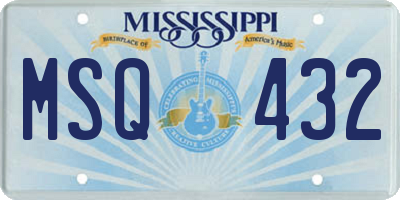 MS license plate MSQ432