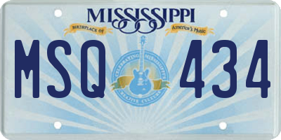 MS license plate MSQ434