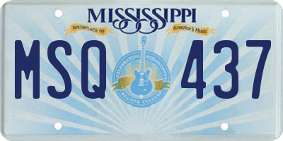 MS license plate MSQ437