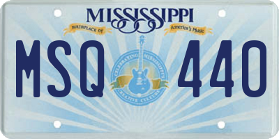 MS license plate MSQ440