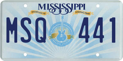 MS license plate MSQ441