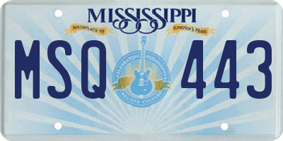 MS license plate MSQ443