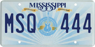 MS license plate MSQ444