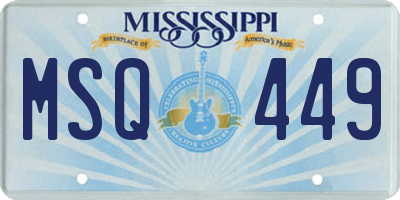 MS license plate MSQ449