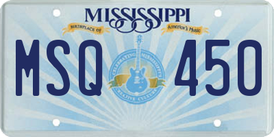 MS license plate MSQ450