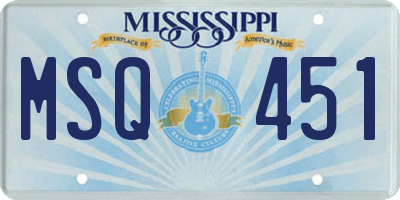 MS license plate MSQ451