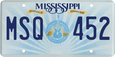 MS license plate MSQ452