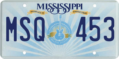 MS license plate MSQ453