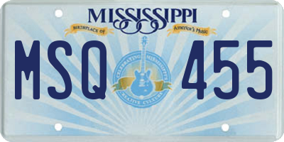 MS license plate MSQ455