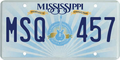 MS license plate MSQ457