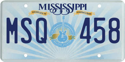 MS license plate MSQ458