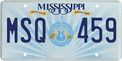MS license plate MSQ459
