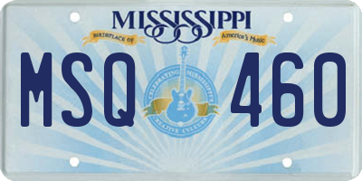 MS license plate MSQ460