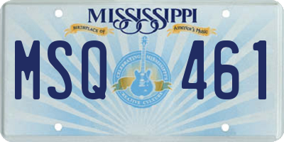 MS license plate MSQ461