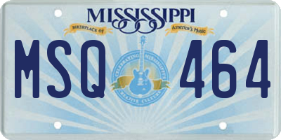 MS license plate MSQ464
