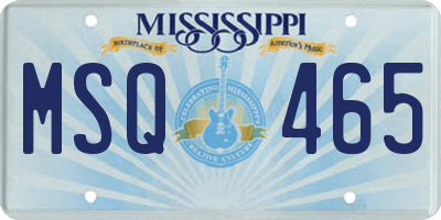 MS license plate MSQ465