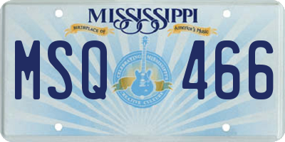 MS license plate MSQ466