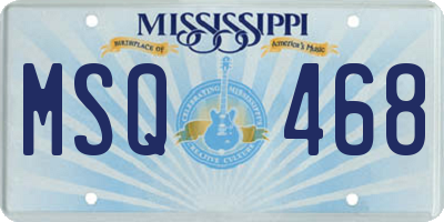 MS license plate MSQ468