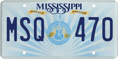 MS license plate MSQ470