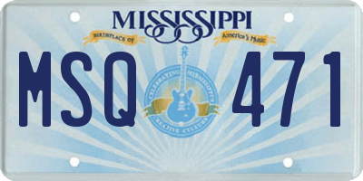 MS license plate MSQ471