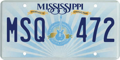 MS license plate MSQ472