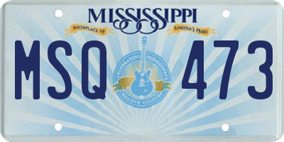 MS license plate MSQ473