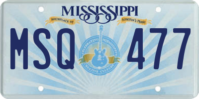 MS license plate MSQ477